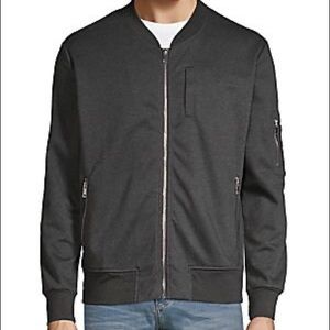 7 Diamonds Grey Knit Bomber Jacket
